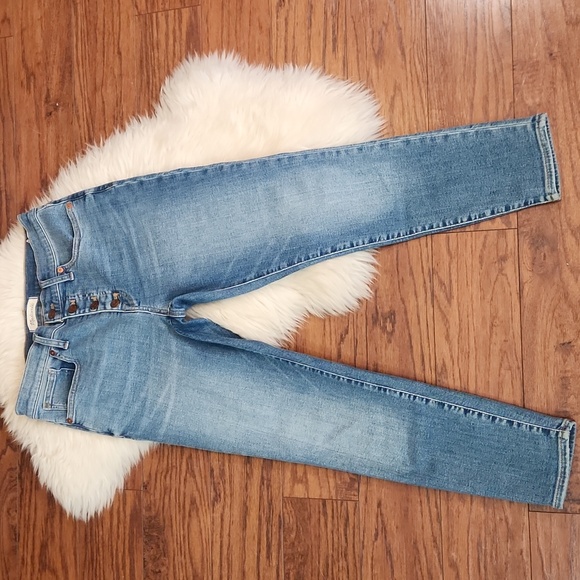 Madewell Mid Rise Button Fly Skinny Crop Jeans - Picture 2 of 6